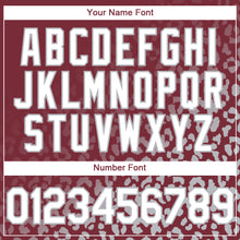 Load image into Gallery viewer, Custom Burgundy White-Gray 3D Pattern Design Leopard Print Fade Fashion Authentic Baseball Jersey