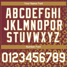 Load image into Gallery viewer, Custom Burgundy White-Old Gold 3D Pattern Design Leopard Print Fade Fashion Authentic Baseball Jersey