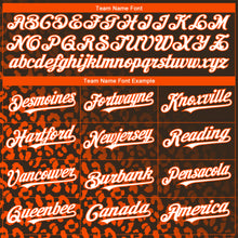 Load image into Gallery viewer, Custom Brown White-Orange 3D Pattern Design Leopard Print Fade Fashion Authentic Baseball Jersey