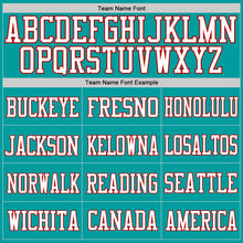 Load image into Gallery viewer, Custom Aqua White-Red Mesh Authentic Football Jersey