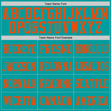 Load image into Gallery viewer, Custom Aqua Aqua-Orange Mesh Authentic Football Jersey