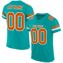 Load image into Gallery viewer, Custom Aqua Texas Orange-White Mesh Authentic Football Jersey