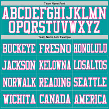 Load image into Gallery viewer, Custom Aqua White-Pink Mesh Authentic Football Jersey