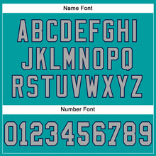 Load image into Gallery viewer, Custom Aqua Gray-Navy Mesh Authentic Football Jersey