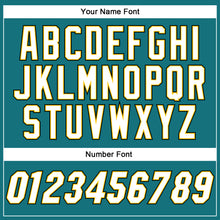 Load image into Gallery viewer, Custom Teal White-Gold Authentic Baseball Jersey