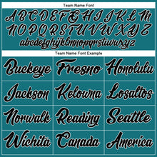 Load image into Gallery viewer, Custom Teal White-Black Authentic Baseball Jersey