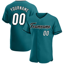 Load image into Gallery viewer, Custom Teal White-Black Authentic Baseball Jersey