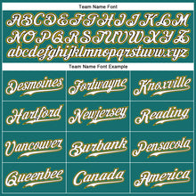 Load image into Gallery viewer, Custom Aqua White-Gold Authentic Sleeveless Baseball Jersey