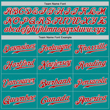 Load image into Gallery viewer, Custom Aqua Red-White Authentic Baseball Jersey