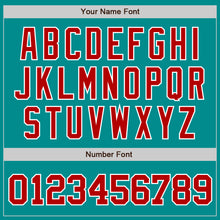 Load image into Gallery viewer, Custom Aqua Red-White Authentic Baseball Jersey