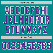 Load image into Gallery viewer, Custom Aqua Purple-White Authentic Baseball Jersey