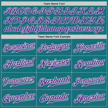 Load image into Gallery viewer, Custom Teal Purple-White Authentic Baseball Jersey
