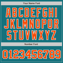 Load image into Gallery viewer, Custom Teal Orange-White Authentic Baseball Jersey