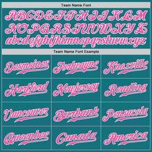 Load image into Gallery viewer, Custom Teal Pink-White Authentic Baseball Jersey