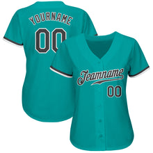 Load image into Gallery viewer, Custom Aqua Steel Gray-White Authentic Baseball Jersey