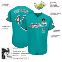 Load image into Gallery viewer, Custom Aqua Steel Gray-White Authentic Baseball Jersey