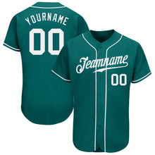 Load image into Gallery viewer, Custom Teal White Authentic Baseball Jersey