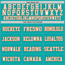 Load image into Gallery viewer, Custom Aqua Orange-White Mesh Authentic Football Jersey