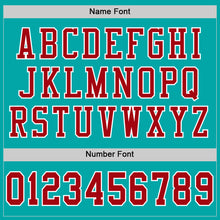 Load image into Gallery viewer, Custom Aqua Red-White Mesh Authentic Football Jersey