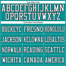 Load image into Gallery viewer, Custom Aqua Black-White Mesh Authentic Football Jersey