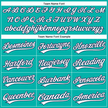 Load image into Gallery viewer, Custom Aqua White-Navy Authentic Baseball Jersey