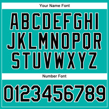 Load image into Gallery viewer, Custom Aqua White Pinstripe Black Authentic Baseball Jersey