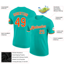 Load image into Gallery viewer, Custom Aqua Orange-White Performance T-Shirt