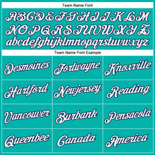 Load image into Gallery viewer, Custom Aqua White-Navy Performance T-Shirt