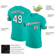 Load image into Gallery viewer, Custom Aqua White-Black Performance T-Shirt