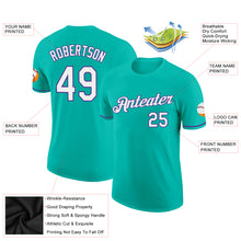 Load image into Gallery viewer, Custom Aqua White-Purple Performance T-Shirt