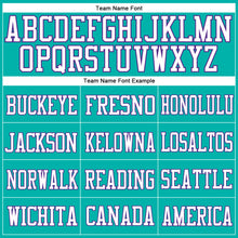 Load image into Gallery viewer, Custom Aqua White-Purple Mesh Authentic Football Jersey