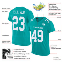 Load image into Gallery viewer, Custom Aqua White Mesh Authentic Football Jersey