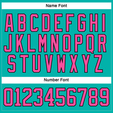Load image into Gallery viewer, Custom Aqua Pink-Black Hockey Lace Neck Jersey