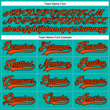 Load image into Gallery viewer, Custom Aqua Orange-Black Hockey Lace Neck Jersey