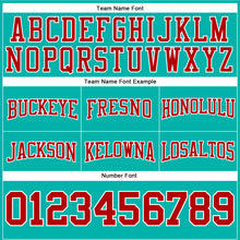 Load image into Gallery viewer, Custom Stitched Aqua Red-White Football Pullover Sweatshirt Hoodie