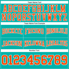 Load image into Gallery viewer, Custom Stitched Aqua Orange-White Football Pullover Sweatshirt Hoodie