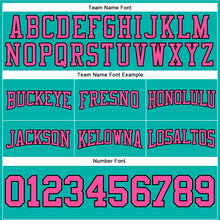 Load image into Gallery viewer, Custom Stitched Aqua Pink-Black Football Pullover Sweatshirt Hoodie