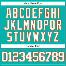 Load image into Gallery viewer, Custom Aqua White-Orange Authentic Baseball Jersey