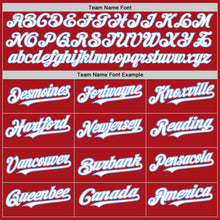 Load image into Gallery viewer, Custom Red White-Light Blue 3 Colors Arm Shapes Authentic Baseball Jersey