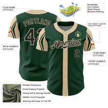 Load image into Gallery viewer, Custom Green Black-City Cream 3 Colors Arm Shapes Authentic Baseball Jersey