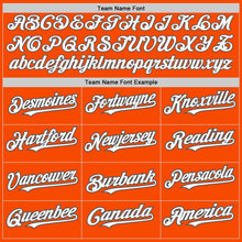 Load image into Gallery viewer, Custom Orange White-Steel Gray 3 Colors Arm Shapes Authentic Baseball Jersey