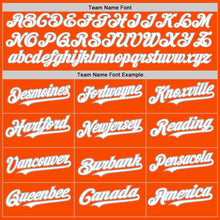 Load image into Gallery viewer, Custom Orange White-Gray 3 Colors Arm Shapes Authentic Baseball Jersey