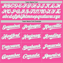 Load image into Gallery viewer, Custom Pink White-Gray 3 Colors Arm Shapes Authentic Baseball Jersey