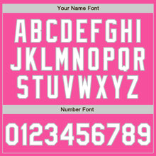 Load image into Gallery viewer, Custom Pink White-Gray 3 Colors Arm Shapes Authentic Baseball Jersey