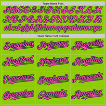 Load image into Gallery viewer, Custom Neon Green Pink-Navy 3 Colors Arm Shapes Authentic Baseball Jersey