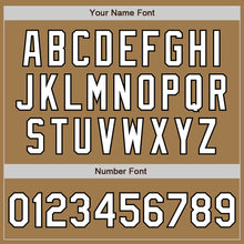 Load image into Gallery viewer, Custom Old Gold White-Black 3 Colors Arm Shapes Authentic Baseball Jersey