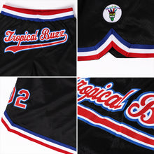 Load image into Gallery viewer, Custom Black Red-Royal Authentic Throwback Basketball Shorts