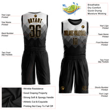 Load image into Gallery viewer, Custom White Black-Old Gold Round Neck Sublimation Basketball Suit Jersey