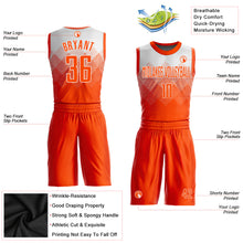 Load image into Gallery viewer, Custom White Orange Round Neck Sublimation Basketball Suit Jersey
