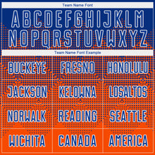 Load image into Gallery viewer, Custom Orange Royal-White Round Neck Sublimation Basketball Suit Jersey